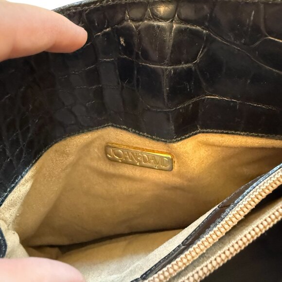 Vintage Black Croc Embossed Crossbody Bag - Picture 4 of 4